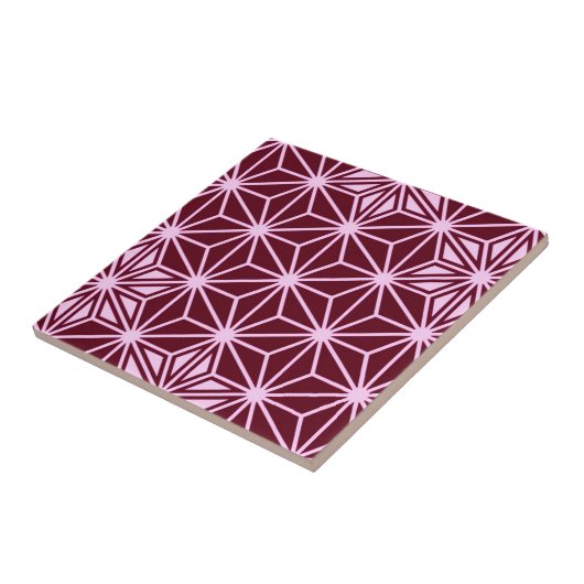 Japaner Asanoha Muster - Burgunder Fliese (Seite)