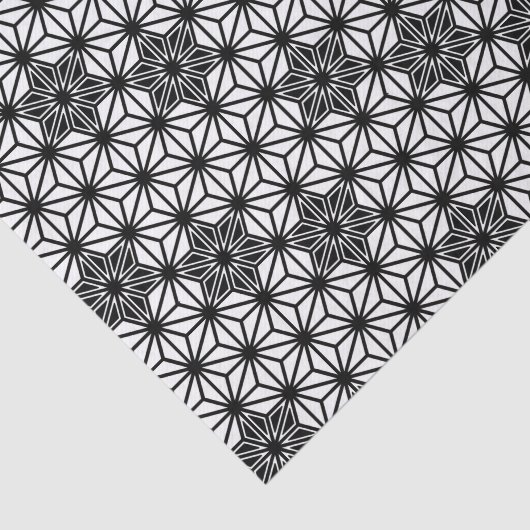 Japaner Asanoha Muster - Weiß und Schwarzes Seidenpapier (Ausschnitt)