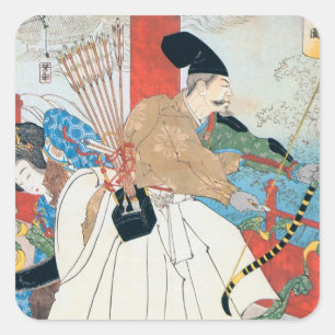JAPANER-BOGENSCHÜTZE-AUFKLEBER QUADRATISCHER AUFKLEBER