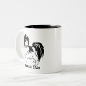 Japaner Chin Ihr Text Zweifarbige Tasse (Vorderseite Links)