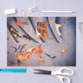 JAPANER-DRUCK-STINGRAY UND KARPFEN Seidenpapier (Handwerk)