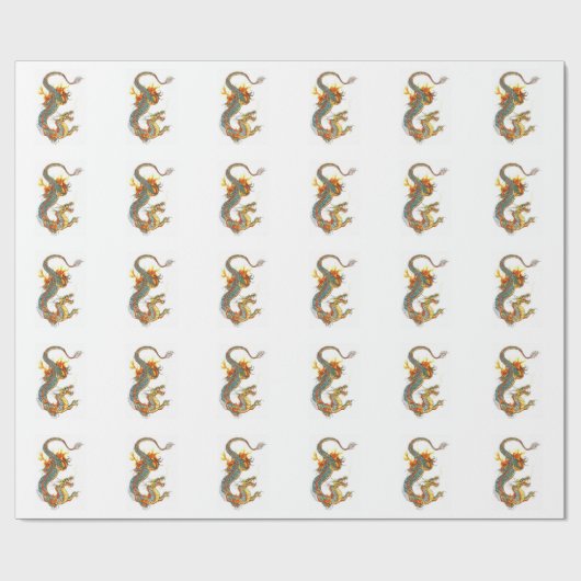 JAPANER FARBIGER DRACHE GESCHENKPAPIER (Flach)