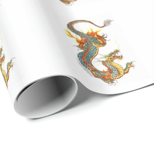 JAPANER FARBIGER DRACHE GESCHENKPAPIER (Rolleneckpunkt)