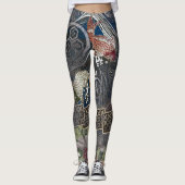 Japaner gesticktes Silk Koi Leggings (Vorderseite)