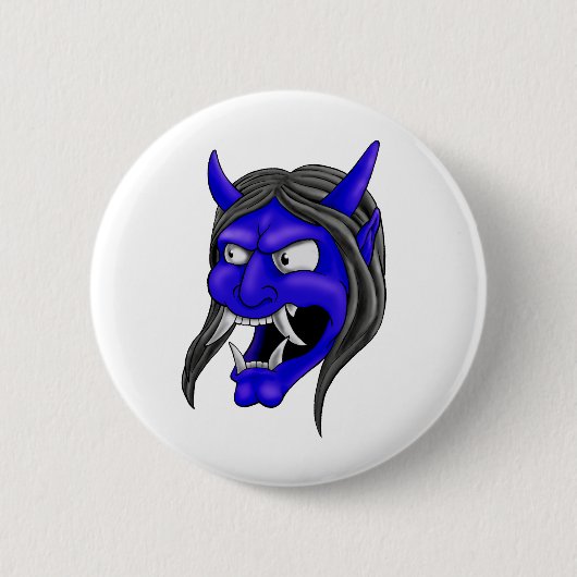 Japaner Hannya Maske Button (Vorderseite)