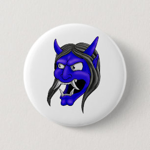 Japaner Hannya Maske Button