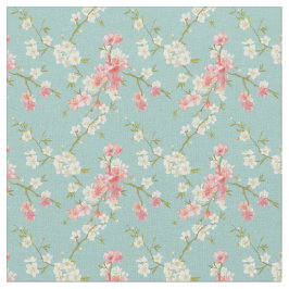 Japaner, Kirschblüte, aquamarin, weiß, rosa, mit Stoff