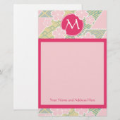 Japaner-Kirschblüte-Kirschblüten-geometrische Briefpapier (Vorne/Hinten)