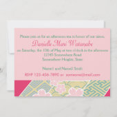 Japaner-Kirschblüte-Kirschblüten-geometrische Einladung (Rückseite)