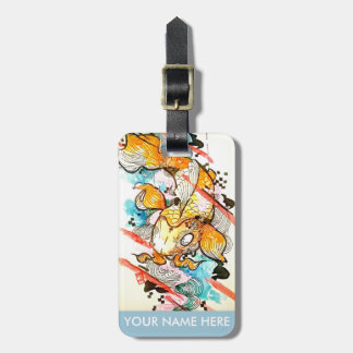 Japaner Koi Fisch-Aquarell-Kunst-Malerei Gepäckanhänger