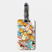 Japaner Koi Fisch-Aquarell-Kunst-Malerei Gepäckanhänger (Rückseite vertikal)