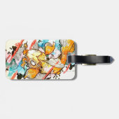 Japaner Koi Fisch-Aquarell-Kunst-Malerei Gepäckanhänger (Rückseite horizontal)