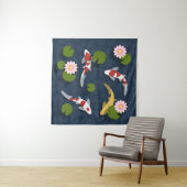 Japaner Koi Fisch-Teich-Quadrat Wandteppich (Beispiel)