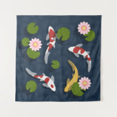 Japaner Koi Fisch-Teich-Quadrat Wandteppich (Vorderseite)