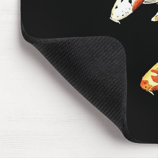 Japaner Koi Goldfisch auf Schwarzem Mousepad (Ecke)