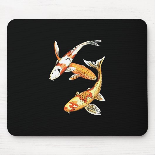 Japaner Koi Goldfisch auf Schwarzem Mousepad (Vorne)