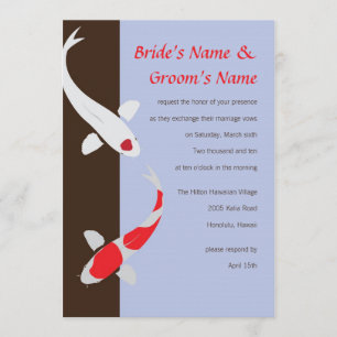 Japaner Koi Hochzeits-Einladung - Lavendel Einladung