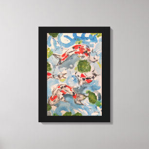 Japaner Koi Watercolor-Druck-Leinwand 18x24 Leinwanddruck