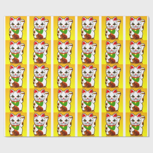 Japaner Maneki Neko Katzen-Packpapier Geschenkpapier (Flach)