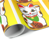 Japaner Maneki Neko Katzen-Packpapier Geschenkpapier (Rolleneckpunkt)