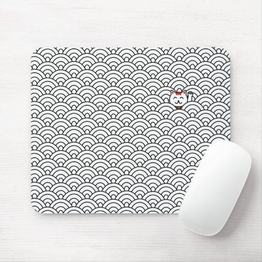 Japaner Maneki Neko und SeigaihaPattern Mousepad (Mit Mouse)