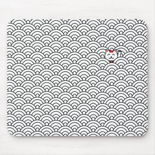 Japaner Maneki Neko und SeigaihaPattern Mousepad (Vorne)