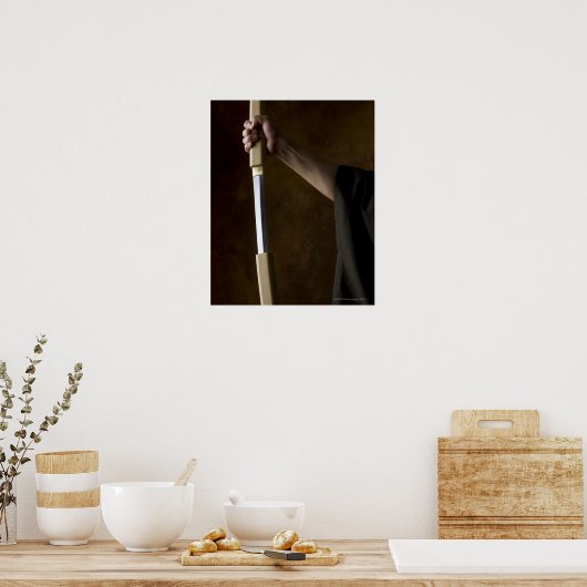 Japaner mit Schwert 2 Poster (Küche)