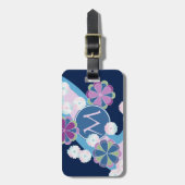 Japaner Nagarekiku Chrysantheme-Fluss mit Blumen Gepäckanhänger (Vorderseite vertikal)