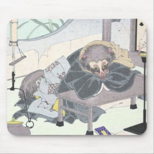 Japaner Raccon Hund Tanuki Ukiyo-e durch Mousepad