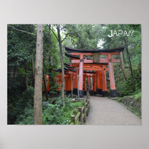 Japaner Torii versieht Plakat mit einem Gatter