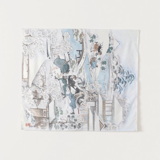 Japaner Ukiyo-e von 47 Ronin auf der Ryogoku Wandteppich (Vorderseite (Horizontal))