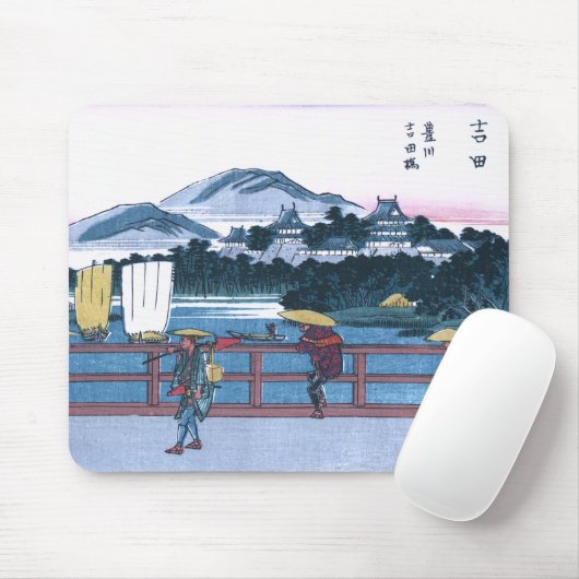 Japaner Ukiyo-e von Yoshida-Brücke durch Hiroshige Mousepad (Mit Mouse)