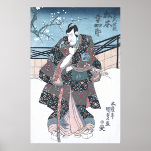 Japaner Ukiyo-e Winter Kabuki Schauspieler durch Poster