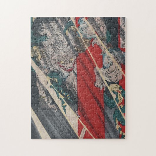 Japaner Ukiyo-e Yokai Ibaraki Dämon durch Puzzle (Vertikal)