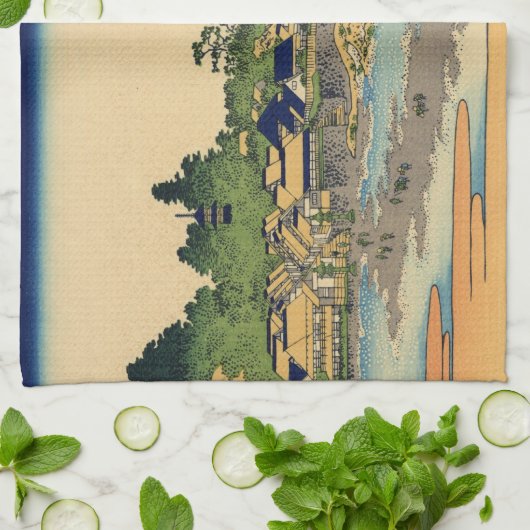 Japaner Woodblock: Enoshima in Sagami Provinz Geschirrtuch (Gefaltet)