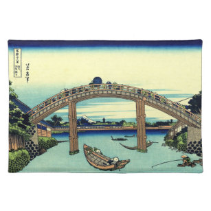 Japaner Woodblock: Mannen Brücke bei Fukagawa Tischset