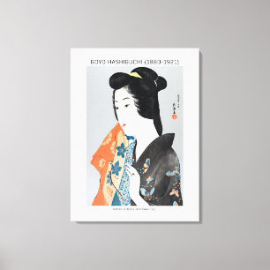 Japanerin, die ihr Handtuch hält - Goyō Hashiguchi Leinwanddruck