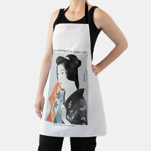 Japanerin, die ihr Handtuch hält - Goyō Hashiguchi Schürze (InSitu)