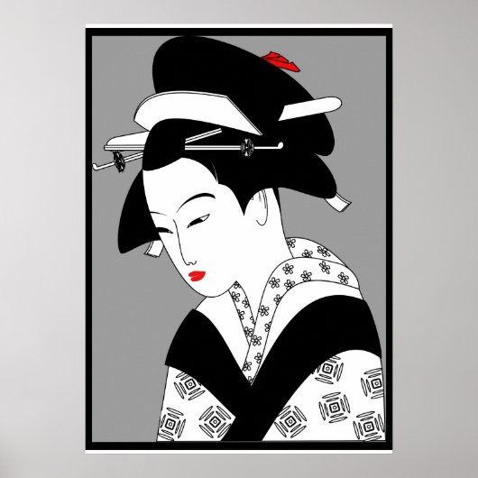 Japanerin Geisha Vintag Poster (Vorne)
