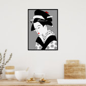 Japanerin Geisha Vintag Poster (Küche)