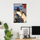 Japanerin Holding Cat Poster (Heimbüro)