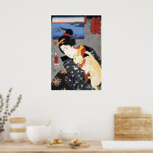 Japanerin Holding Cat Poster (Küche)