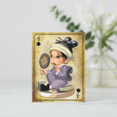 Japanerin in Kimono Make-up Postkarte (Stehend Vorderseite)