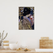 Japanerin mit einem Fan von George Hardy Poster (Küche)