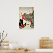 Japanerin mit Katze, Tsukioka Yoshitoshi Poster (Küche)