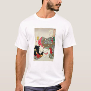 Japanerin mit Katze, Tsukioka Yoshitoshi T-Shirt