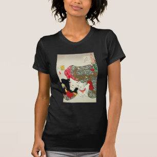 Japanerin mit Katze, Tsukioka Yoshitoshi T-Shirt