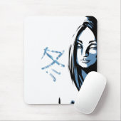 Japanerin mit winterlichem Kanji Mousepad (Mit Mouse)