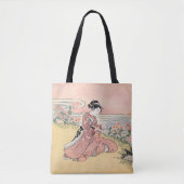 Japanerin Picking Chrysanthemum Tasche (Vorderseite)
