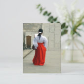 Japanerin Rot Postkarte (Stehend Vorderseite)